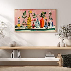 a painting on a wall in a living room