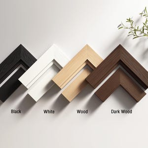a white wall with four different types of frames