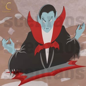 Archivo SVG de vampiro de Halloween cortado con láser, archivo digital para Glowforge, plantilla láser de Halloween