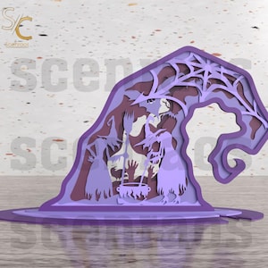 Halloween Witch Hat SVG Laser Cut File, Digital File for Glowforge, Halloween Laser Cut, Witch Svg