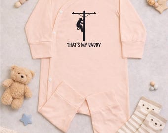 THATS MY DADDY Embroidered Baby , Lineman Dad Newborn Bodysuit, Electrician Utility Worker Gift, Infant Outfit, Boy Wear
