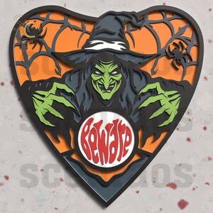 Spooky Witch SVG Halloween Laser Cut Design, Digital File for Craft Projects and Decor