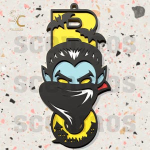 Archivo digital SVG 3D de Halloween con diseño de vampiro y letrero espeluznante para corte láser y CNC.