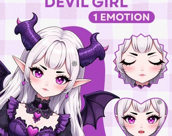 Premade Devil Girl PNGTuber Model | Chibi Vtuber Avatar