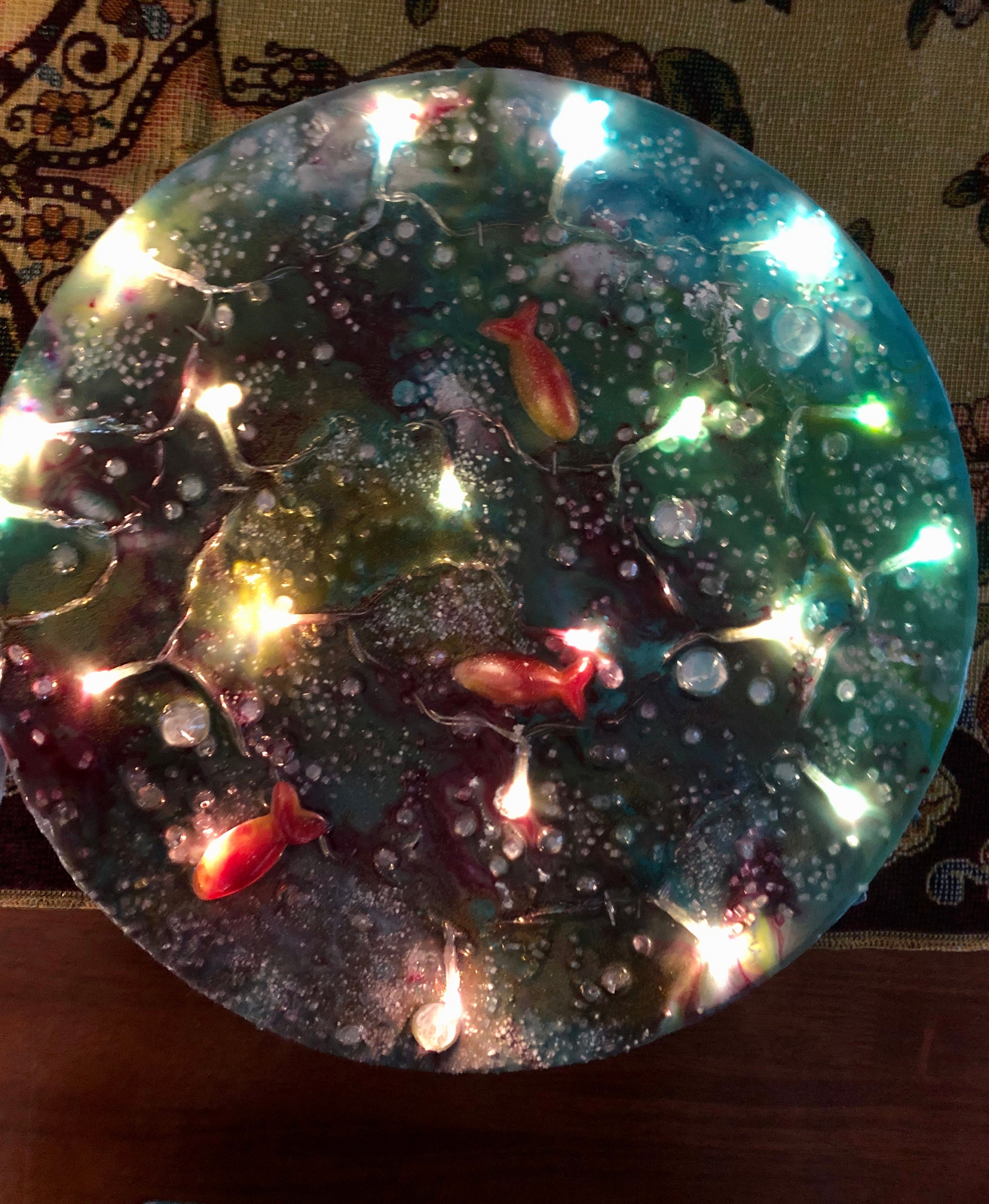Epoxy Resin Circular Fish Underwater Theme. Etsy Ireland