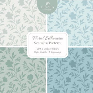 Subtle Floral Seamless Pattern, Tone on Tone Botanical Wallpaper, Minimal Vintage Floral Print for Fabric and Home Decor