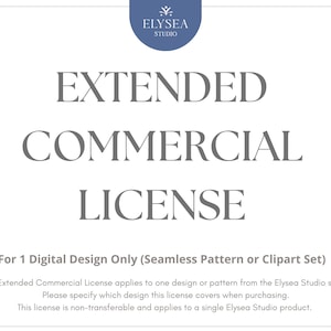 Extended Commercial License – For 1 Digital Design Only (Seamless Pattern or Clipart Set)