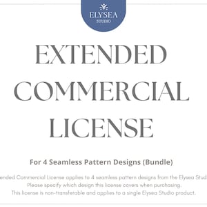 Extended Commercial License – 4 Seamless Pattern Designs (Bundle)