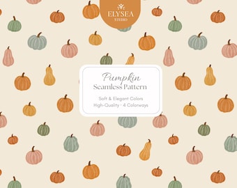 Motif citrouille sans couture • Papier numérique automne automne douillet • Motif Récolte d'Halloween • Arrière-plans imprimables pour Thanksgiving