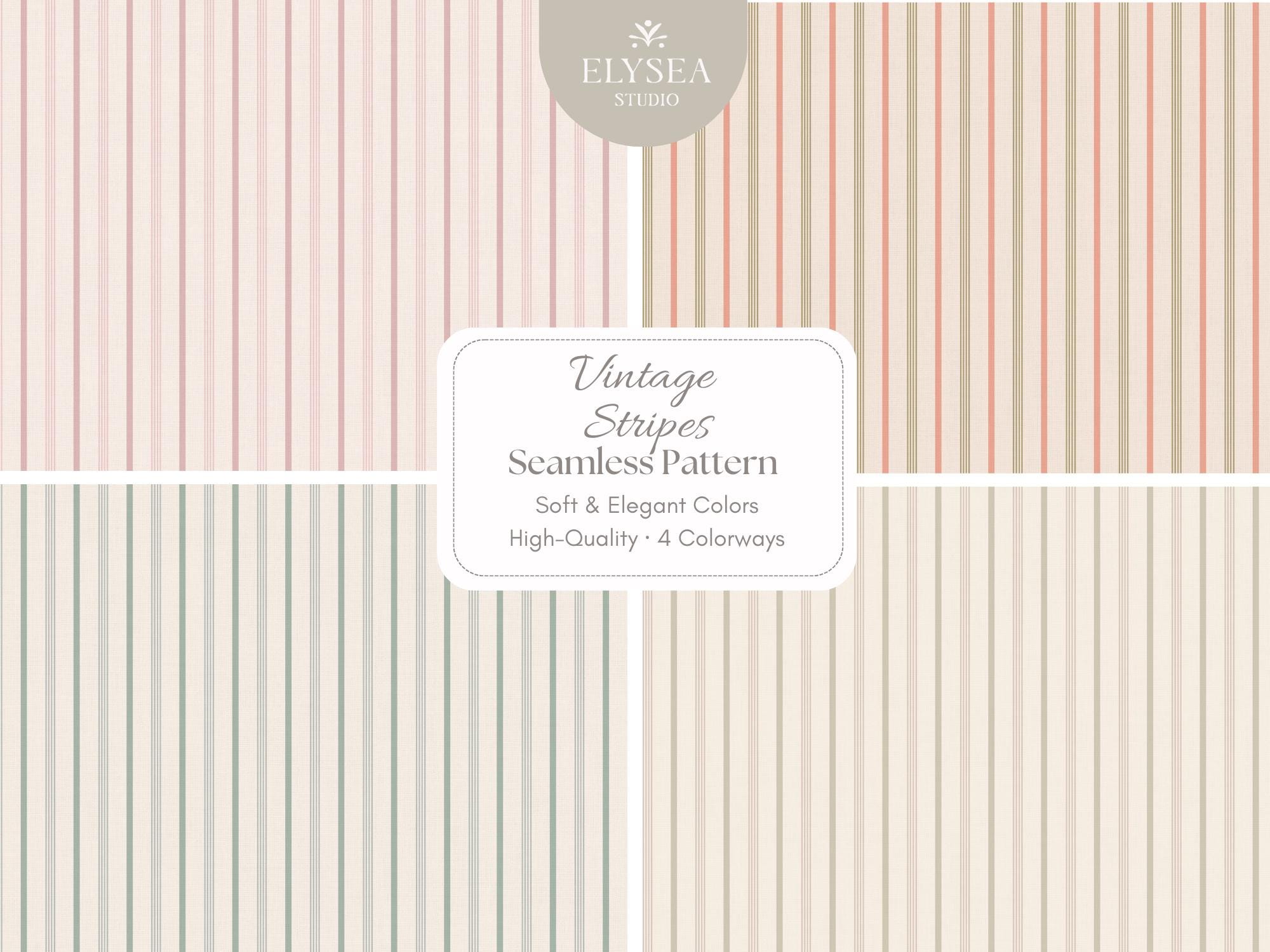 Vintage Stripe Seamless Pattern for Fabric and Wallpaper, Cottage ...