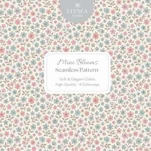 Mini Blooms Seamless Pattern • Colorful Liberty Floral Digital Paper • 4 Colorways | Seamless Fabric, Wallpaper & Scrapbook Design