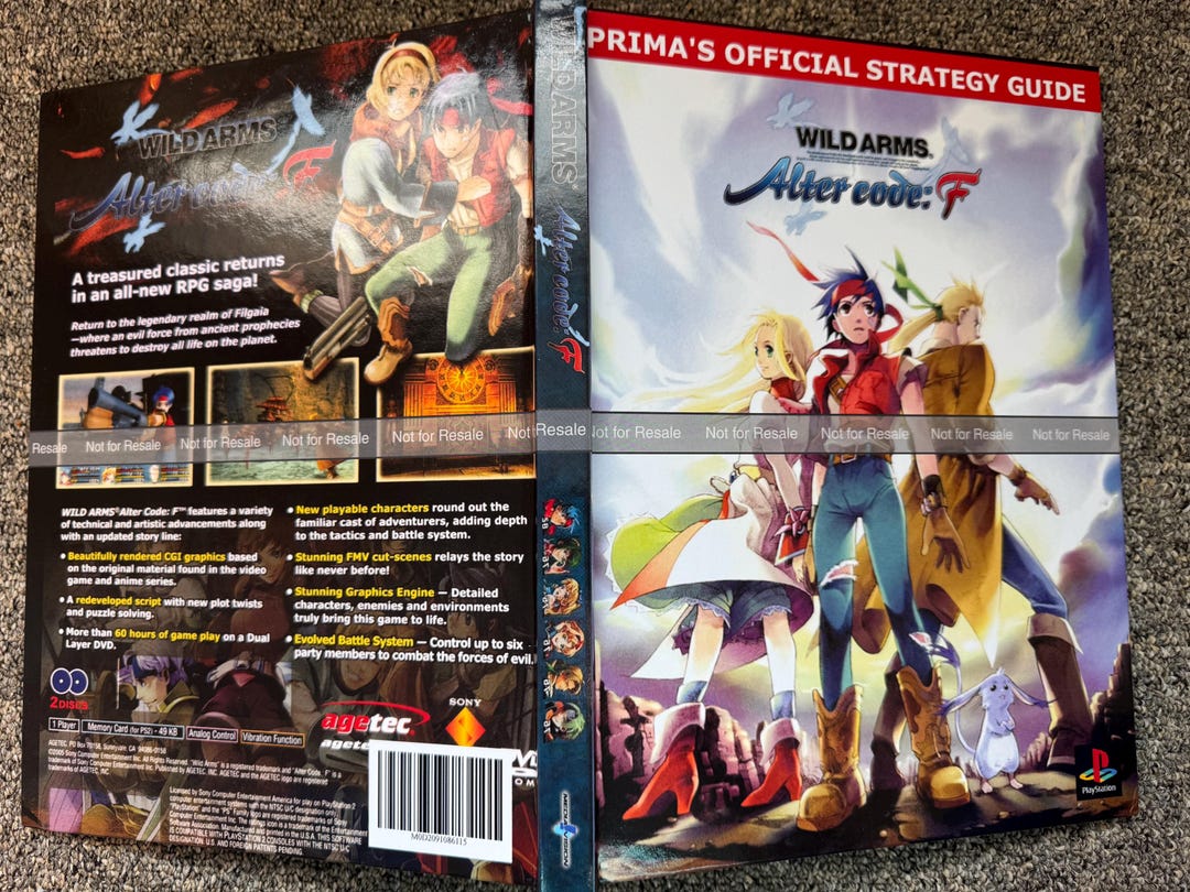 Wild Arms Alter Code F Ps2 CUSTOM Hardcover Strategy Guide - Etsy