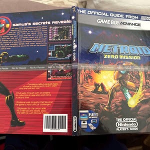 Metroid zero mission Players game boy advance Guide CUSTOM Hardcover Reproduction