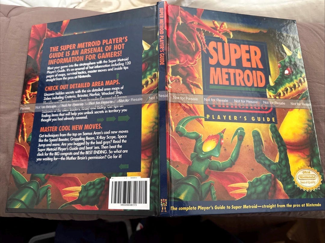 Snes Player Guide.pdf Sold Out Super Metroid SNES Players Guide CUSTOM Hardcover Reproduction ...