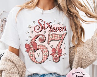 Comfort Colors®67th Birthday Shirt for Women, Six Seven Birthday Tee, Cute Retro 67 Birthday Shirt, Funny Birthday Gift for Her