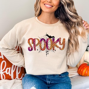 Spooky Sweatshirt, Halloween Sweatshirt, Halloween Gift Hoodie, Womens Halloween Sweatshirt, Spooky Season Shirt, Ghost Halloween