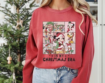 Felpa Disney "In My Christmas Era", maglione per feste di Natale Disney, felpa con cappuccio di Topolino e i suoi amici, felpa con cappuccio Disney Friends, Natale Disneyland