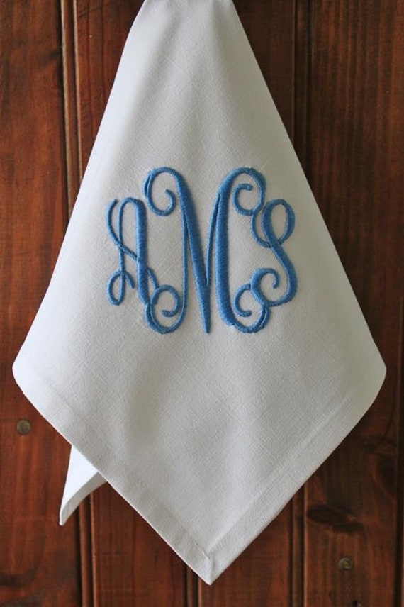 Serviette Monogramme Brodée Personnalisée - Serviette en Tissu Dîner Cadeau Spécial