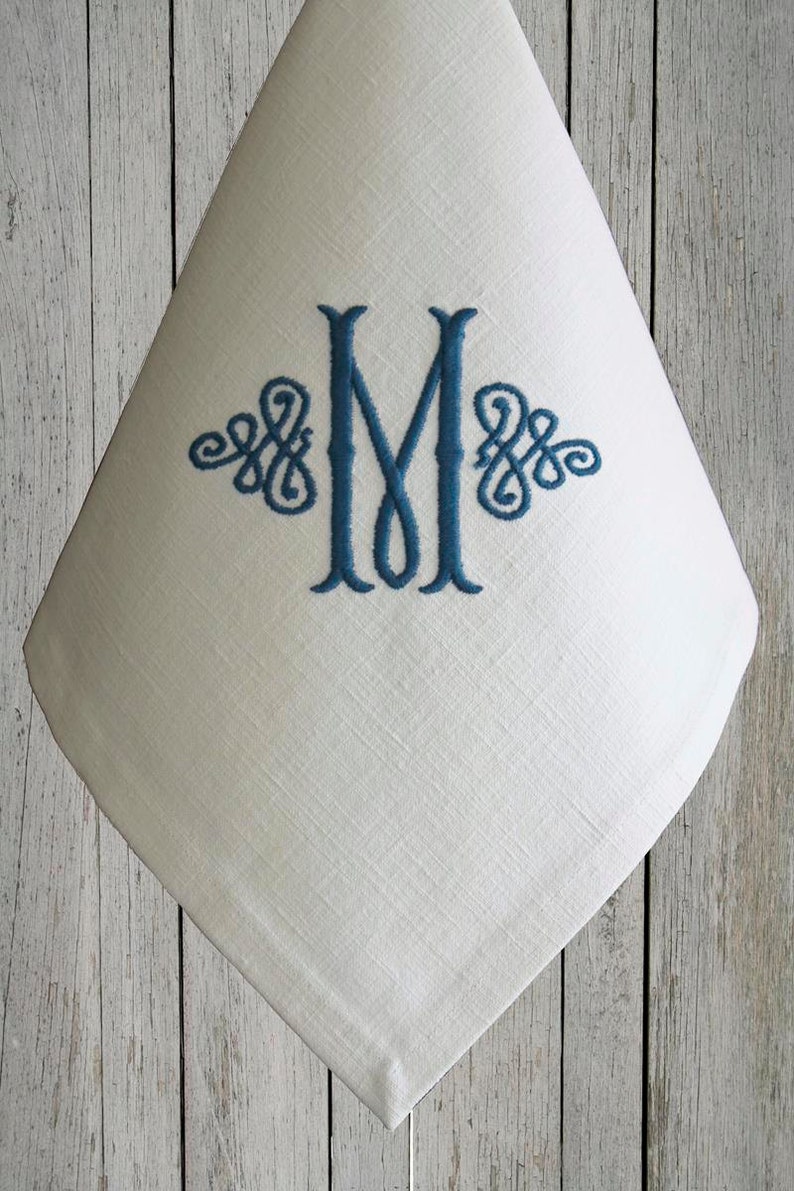 Monogrammed Napkins Monogram Napkin Personalized Embroidered Etsy
