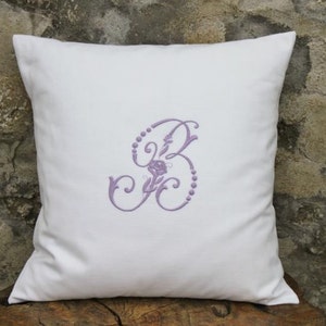 Vintage French Metis Linen Embroidered Monogrammed Personalized Cushion Cover All Initials Ideal for that Special Gift image 2