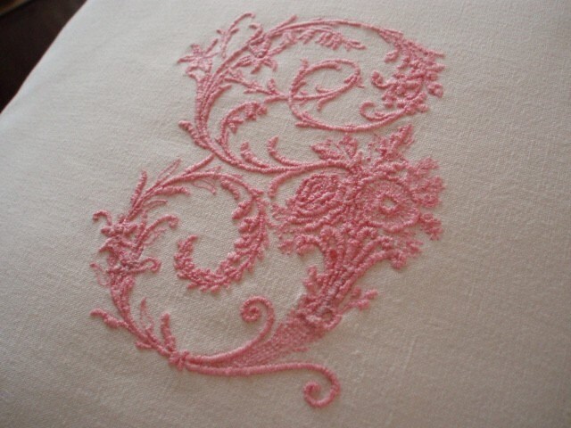 Vintage Français Metis Linen Brodé Monogrammed Personalized Cushion Cover - All Initials Ideal Gift