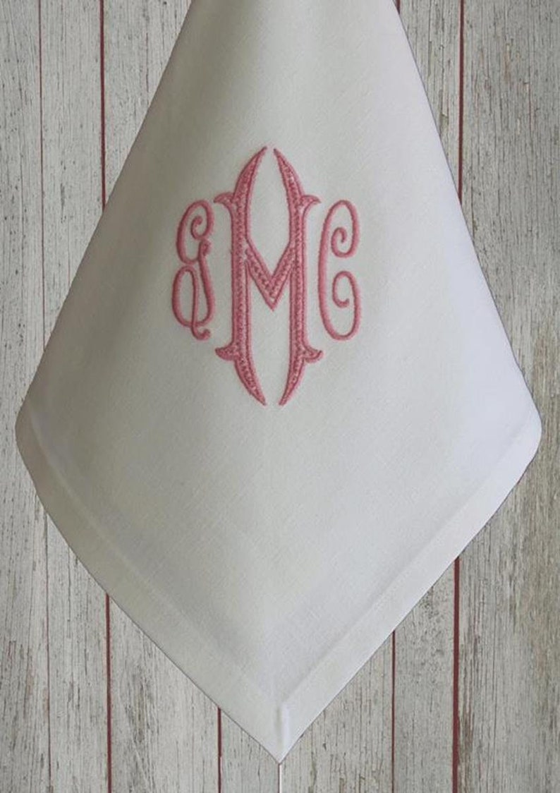 Monogrammed Napkins Monogram Napkin Personalized Embroidered Etsy