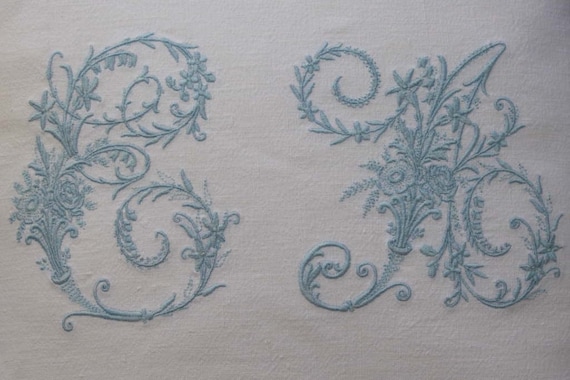 Vintage French Metis Linen Embroidered Monogrammed Etsy