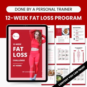 12-Week Weight Loss Program, Fat Loss Exercise Plan with Nutrition Guidance, Workout Planner