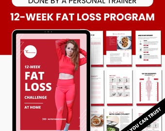 12-Week Weight Loss Program, Fat Loss Exercise Plan with Nutrition Guidance, Workout Planner