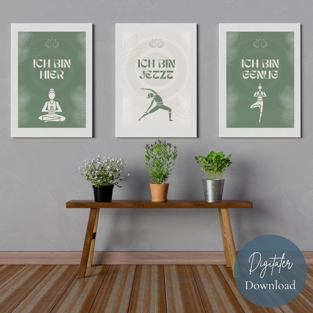 Yoga Poster Set Yoga Wall Art Gift Idea Moving in Yoga Gift Idea Wall ...