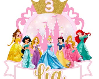 Cake Topper 3D Digital PRINCESAS DISNEY – Archivos SVG para Cricut y Silhouette | Cumpleaños, Fiesta, Decoración