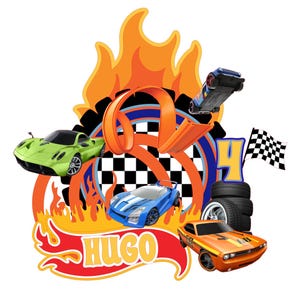 3D Hot Wheels cake topper design