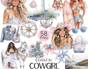 Clipartset Coastal Cowgirl