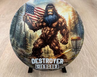 Nuevo disco de disc golf personalizado Sasquatch Bigfoot. ¡Innova Destroyer! RTS