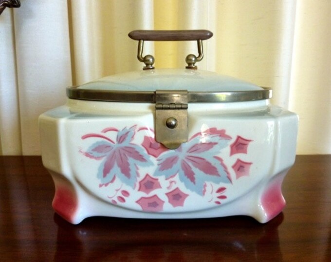 Antique Vintage Biscuit Barrel Jar Bread Box German Germany Cookie Jar