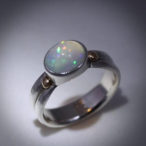 Blue cloud opal ring deals