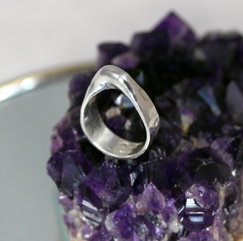 Tiny Fine Silver Fusion Drip Ring With Heavily Embossed Ring Etsy