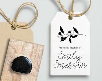 Custom Kitchen Stamp - Personalized Kitchen Stamp - 2 x 3 Wood Mount Stamp and Black Ink Pad | BERRY