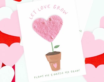 Plantable Favors | Personalized "Let Love Grow" Shower Favors 2.5" x 3.5" (set of 10) - Wildflowers (please read description)