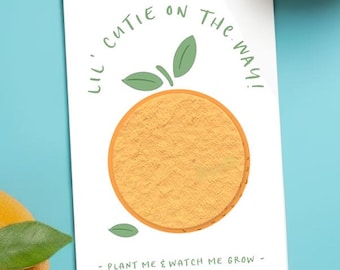 Lil Cutie Plantable Baby Shower Favors – Wildflower seed paper - Set of 10 - 2.5 x 3.5 in.