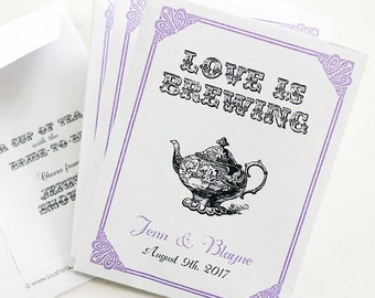 Wedding Favors | Custom Tea Favors - personalized Bridal Shower Favors - LOVE is BREWING Par-Tea™ Favors - Wedding Bridal Tea Favors