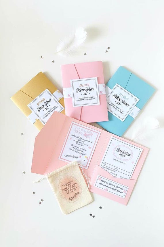 Personalized Tooth Fairy Kit: Pouch & Lost Tooth Receipts