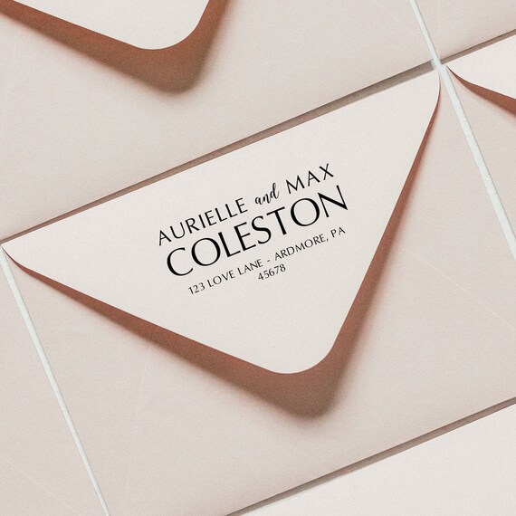 Custom Address Stamp & Ink Pad - Personalized 3" x 1.5" Wooden Hand Stamp - COLESTON Stamp Il_570xn