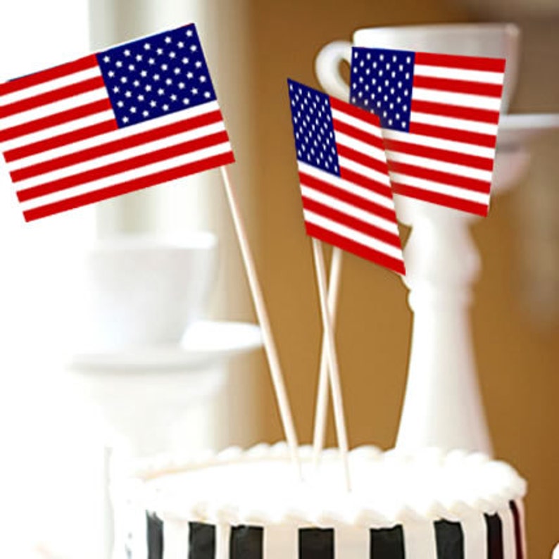 American Flag Cake Toppers Etsy