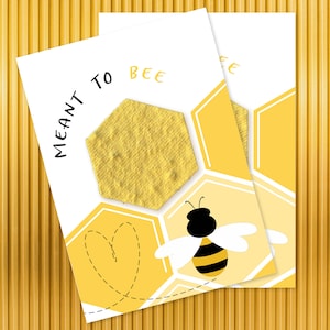 Plantable Baby or Bridal Shower Favors - Meant to Bee - 2.5 x 3.5 - set of 10 - Blank or Custom - Wildflower - please read description