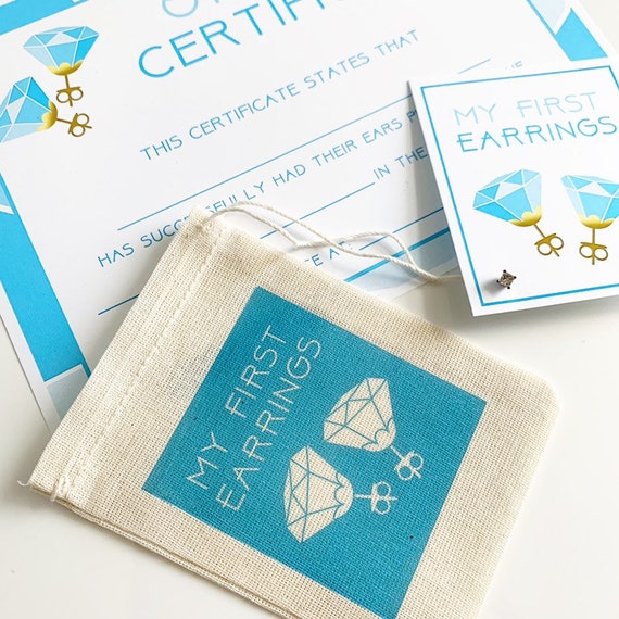 Ear Piercing Keepsake - Custom Pouch & Certificate Kit - Gift Set - Free U.S. Shipping Il_570xn