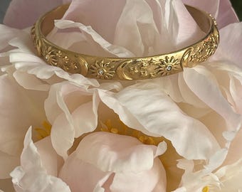Celestial Sun Moon Bangle Bracelet, Gold Starry Night Bracelet, 18k Gold Plated Celestial Jewellery, Stainless Steel Moon Bracelet Gift