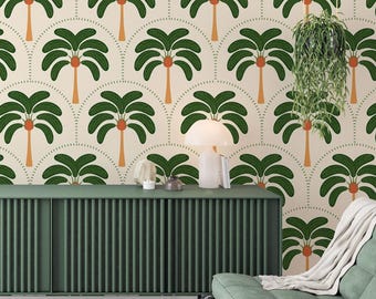Mural de palmeras: papel tapiz de playa tropical para decoración de verano