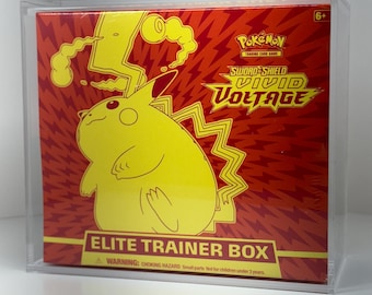 Vitrina acrílica para Pokémon con tapa deslizante y protector Elite Trainer Box