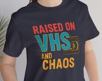 Raised on VHS T-Shirt: Retro 80s/90s Glitch Graphic Tee